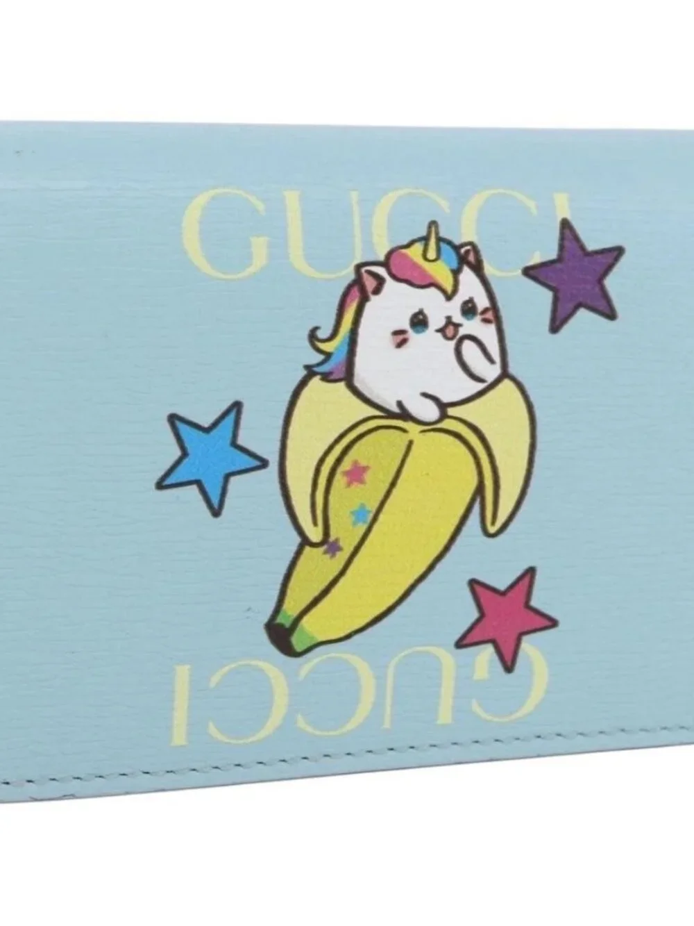 GUCCI Bananya Collaboration Compact Wallet Light Blue 701009 2067 Auth 171852M